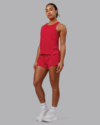 Woman wearing Pace Running Tank - Scarlet | Thumbnail Index: 2