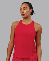 Woman wearing Pace Running Tank - Scarlet | Thumbnail Index: 0