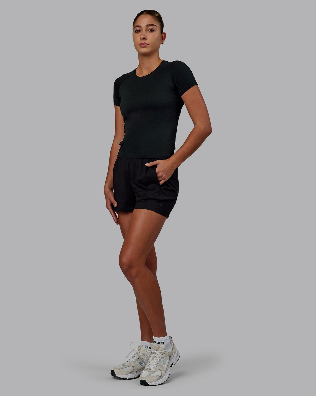 Women Wearing Restore CloudFLX Short - Black - view 5