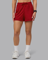 Woman wearing Restore CloudFLX Shorts - Cherry Red | Thumbnail Index: 7