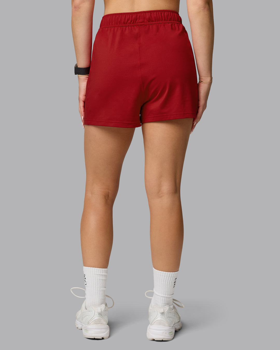Woman wearing Restore CloudFLX Shorts - Cherry Red - view 3