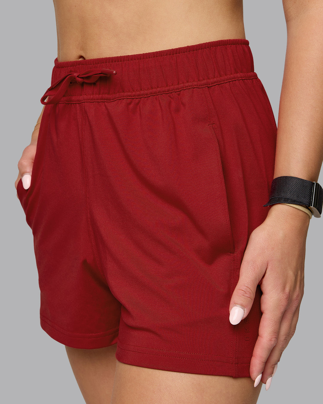 Woman wearing Restore CloudFLX Shorts - Cherry Red - view 7