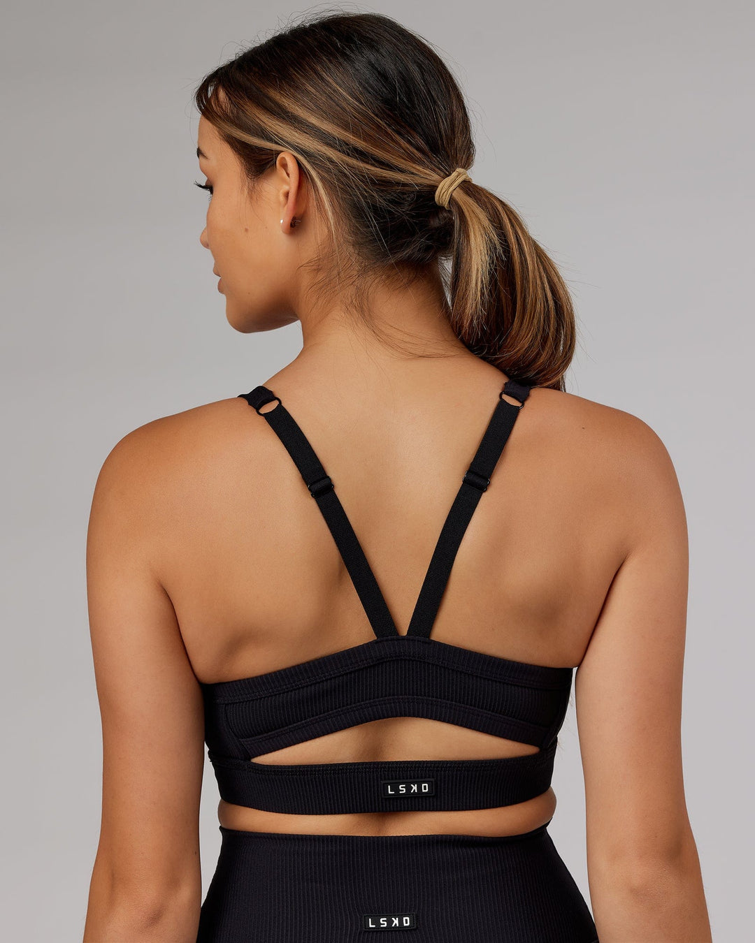 Momentum Ribbed Sports Bra - Black - view 7