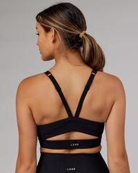 Momentum Ribbed Sports Bra - Black | Thumbnail Index: 6