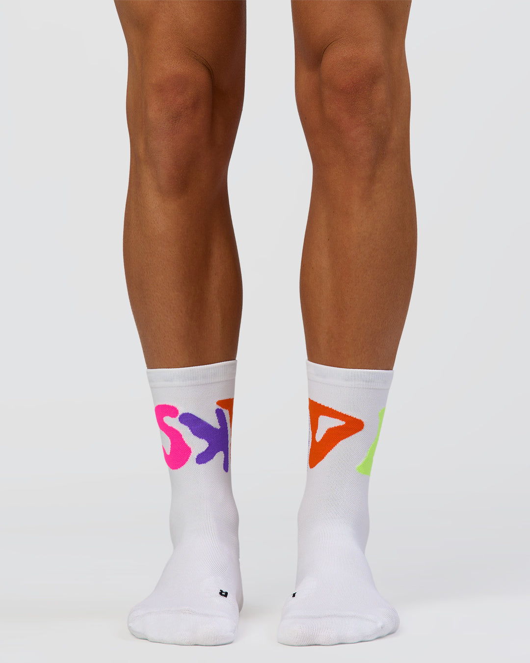 Motion Performance Crew Socks - White-Rainbow - view 4