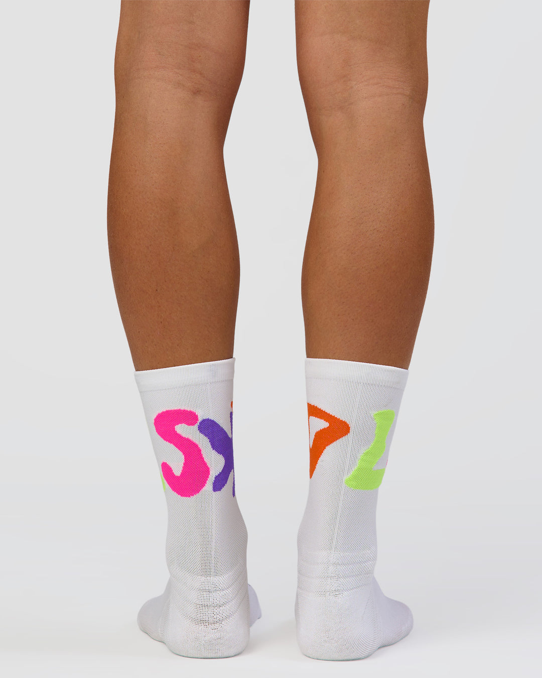 Motion Performance Crew Socks - White-Rainbow - view 5