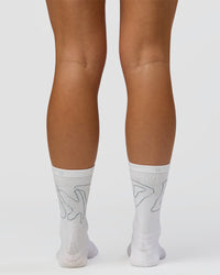 Motion Performance Crew Socks in White-Reflective | Thumbnail Index: 3
