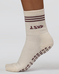 Motion Pilates Grip Socks - Off White-Hot Chocolate | Thumbnail Index: 4