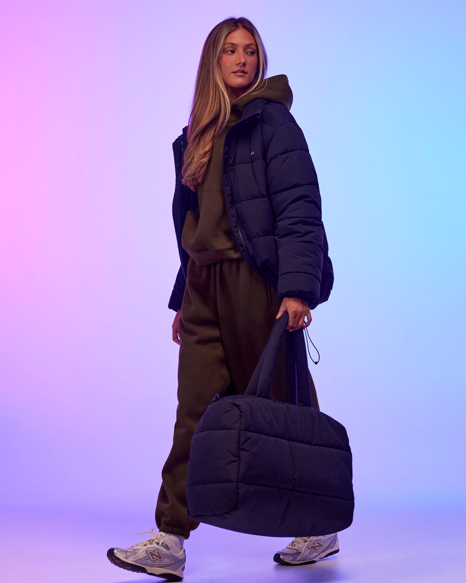 Puffer Duffle Bag - Black