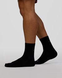Race Fast Performance Quarter Socks - Black-Reflective | Thumbnail Index: 1
