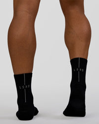 Race Fast Performance Quarter Socks - Black-Reflective | Thumbnail Index: 2