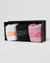 Rally Quarter Socks 3 Pack Box - White-Black-Marshmallow | Thumbnail Index: 1