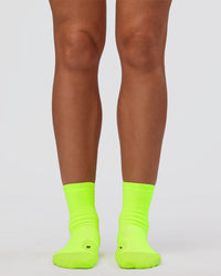 Run Club Performance Quarter Socks - Lime Glo | Thumbnail Index: 3