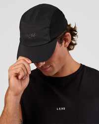 Run Club Script Cap - Black-Reflective | Thumbnail Index: 0