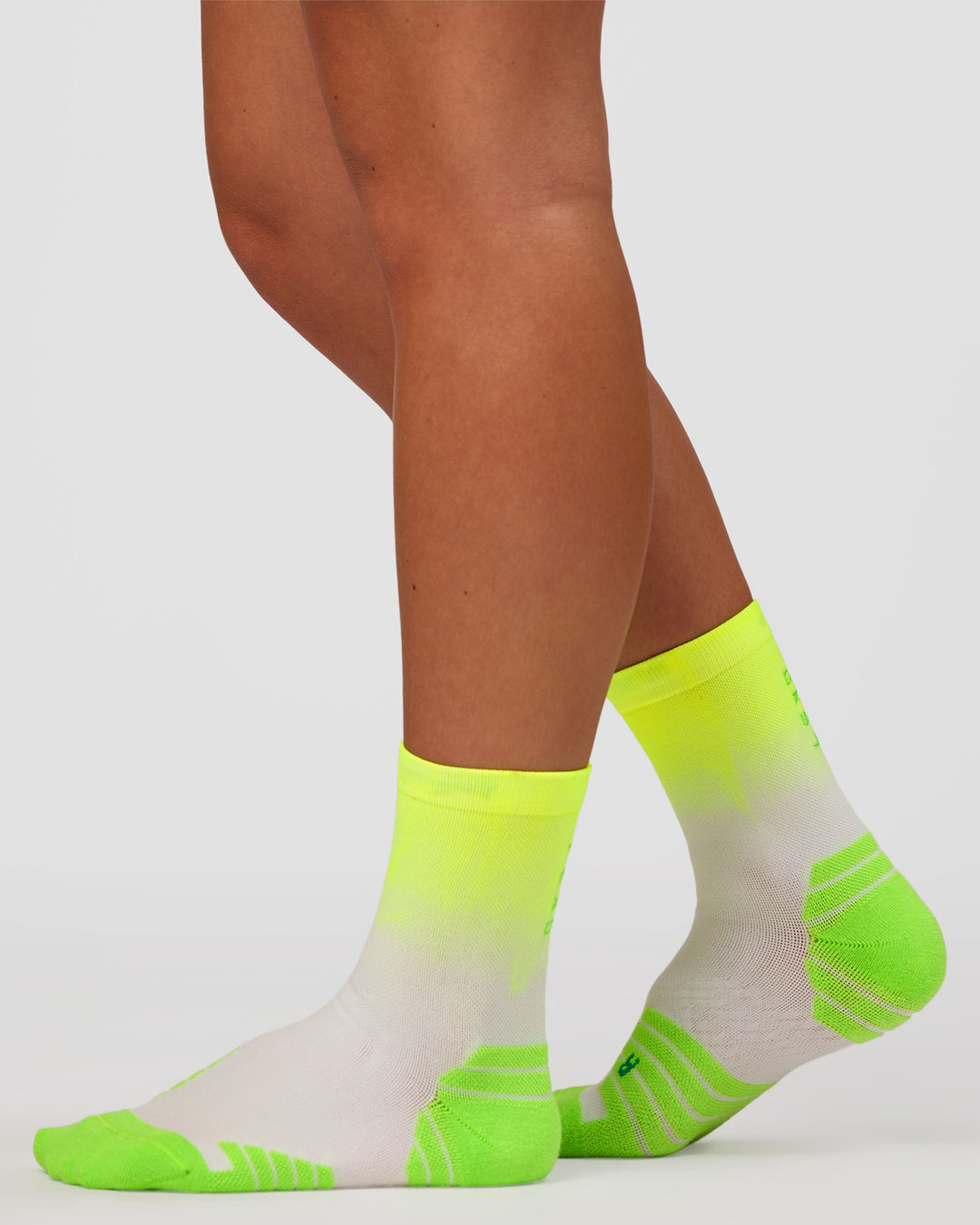 Run Performance Quarter Socks - White-Lime Glo Ombre - view 2