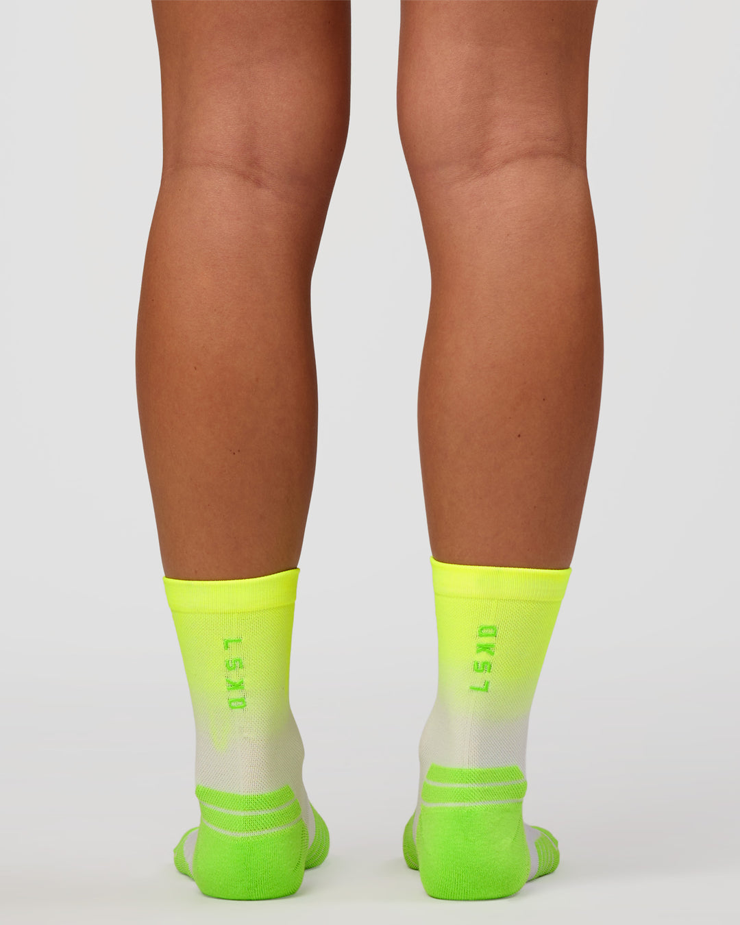 Run Performance Quarter Socks - White-Lime Glo Ombre - view 4