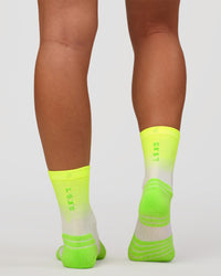 Run Performance Quarter Socks - White-Lime Glo Ombre | Thumbnail Index: 4