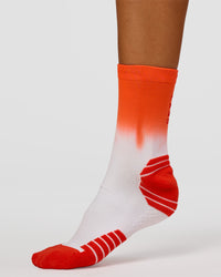 Run Performance Quarter Socks - White-Orange Ombre | Thumbnail Index: 2