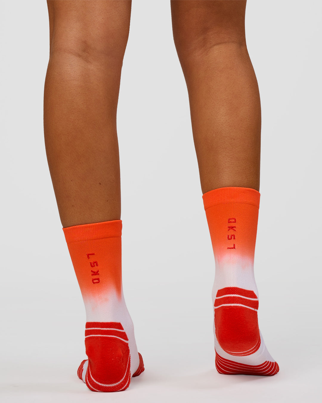 Run Performance Quarter Socks - White-Orange Ombre - view 4