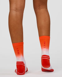 Run Performance Quarter Socks - White-Orange Ombre | Thumbnail Index: 3