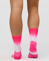 Run Performance Quarter Socks - White-Pink Ombre | Thumbnail Index: 0