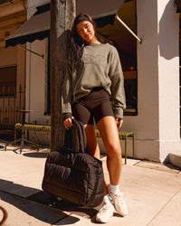 Woman wearing All Day Active Knitted Sweater - Taupe Ash | Model:Kaye | Size:S | Thumbnail Index: 3