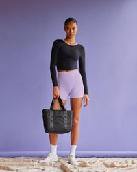 Woman wearing Effortless Long Sleeve Top - Black | Model:Tali | Size:S | Thumbnail Index: 4
