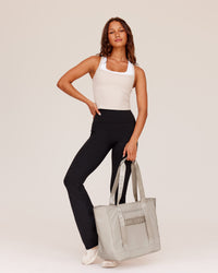 Woman wearing Flame Ribbed Tank - Shale Beige | Model:Dakota | Size:S | Thumbnail Index: 1