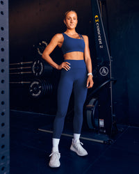 Woman wearing Galvanise Sports Bra 2.0 - Midnight Blue | Model:Dani | Size:S | Thumbnail Index: 3