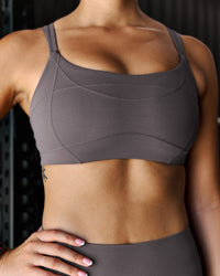 Woman wearing Inertia Sports Bra - Duskstone | Model:Stella | Size:S | Thumbnail Index: 3