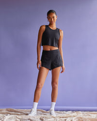Woman wearing Movement CloudFLX 3" Short - Black | Model:Tali | Size:S | Thumbnail Index: 3