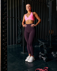 Woman wearing Progression Ultra High-Rise Full Length Legging - Midnight Plum | Model:Shae | Size:S | Thumbnail Index: 3