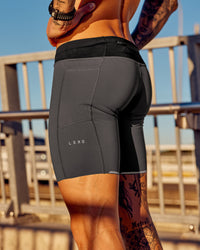 Man wearing Race Day Short Tight 8" - Dark Storm | Model:Tommy | Size:M | Thumbnail Index: 3