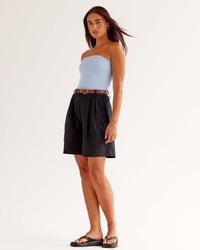 Woman wearing StretchShift Wide Leg Short - Black | Model:Ruby | Size:S | Thumbnail Index: 1