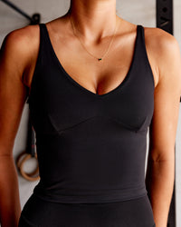 Woman wearing Vitality Active Tank - Black | Model:Asia | Size:S | Thumbnail Index: 0