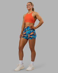 Woman wearing AMRAP High Neck Sports Bra - Ultra Orange | Model:Georgia | Size:S | Thumbnail Index: 3