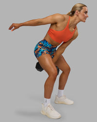 Woman wearing AMRAP High Neck Sports Bra - Ultra Orange | Model:Georgia | Size:S | Thumbnail Index: 6