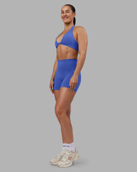 Woman wearing Abs Agile Halter Sports Bra - Power Cobalt | Model:Abbey | Size:S | Thumbnail Index: 7