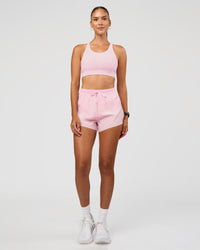 Woman wearing Accelerate 3" High-Rise Running Short - Marshmallow | Model:Rhiley | Size:S | Thumbnail Index: 2