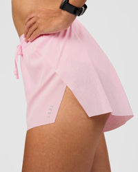 Woman wearing Accelerate 3" High-Rise Running Short - Marshmallow | Model:Rhiley | Size:S | Thumbnail Index: 4