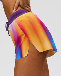 Woman wearing Accelerate 3" High-Rise Running Short - Radiate Print | Model:Bianca | Size:S | Thumbnail Index: 6