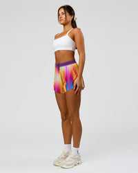 Woman wearing Accelerate 3" High-Rise Running Short - Radiate Print | Model:Bianca | Size:S | Thumbnail Index: 10