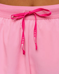 Woman wearing Accelerate 3" High-Rise Running Short - Ultra Pink-Candy Pink | Model:Bianca | Size:S | Thumbnail Index: 2