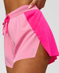Woman wearing Accelerate 3" High-Rise Running Short - Ultra Pink-Candy Pink | Model:Bianca | Size:S | Thumbnail Index: 0
