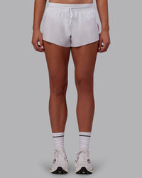 Woman wearing Accelerate 3" Running Short - White | Model:Charlize | Size:S | Thumbnail Index: 6