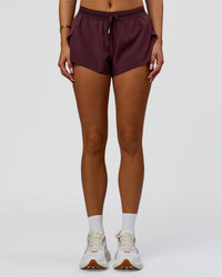 Woman wearing Accelerate 3" Mid-Rise Running Short - Cherry Lacquer-| Model:Bianca| Size:S | | Thumbnail Index: 4