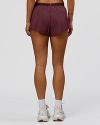 Woman wearing Accelerate 3" Mid-Rise Running Short - Cherry Lacquer-| Model:Bianca | Size:S | | Thumbnail Index: 3