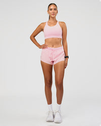Woman wearing Accelerate 3" Mid-Rise Running Short - Marshmallow | Model:Rhiley | Size:S | Thumbnail Index: 8