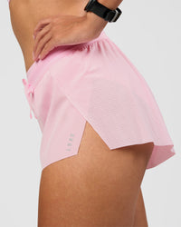 Woman wearing Accelerate 3" Mid-Rise Running Short - Marshmallow | Model:Rhiley | Size:S | Thumbnail Index: 5