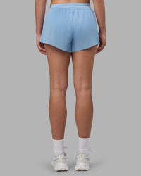 Woman wearing Accelerate 3" Pleated Running Short - Open Air | Model:Charlize | Size:S | Thumbnail Index: 3